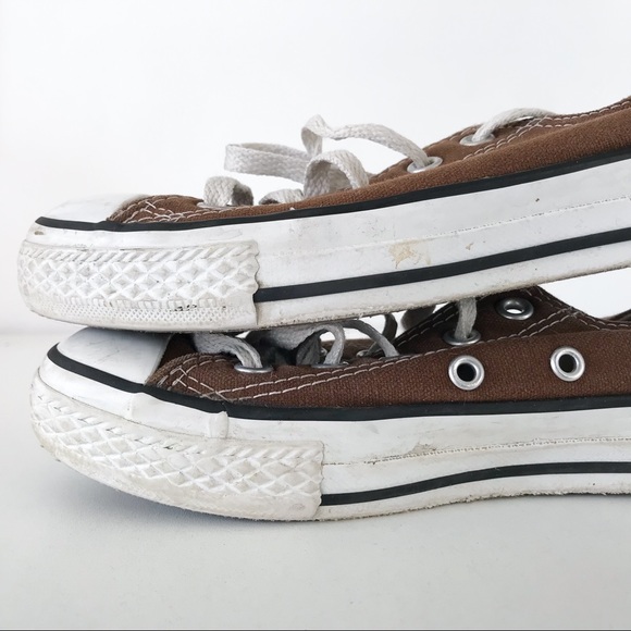 Brown Low Top Converse Sneakers - Picture 6 of 7
